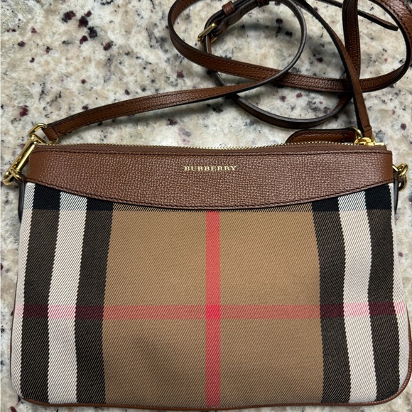 House Check Derby Peyton Crossbody Clutch Bag Tan - Picture 2 of 9